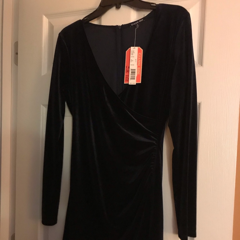 Dark Blue Velvet Dress